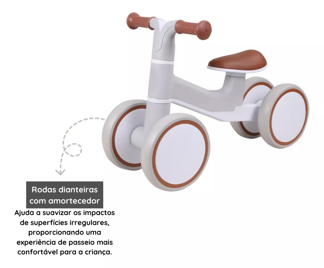Bicicleta de Equilíbrio E-lite Rider Off-White com Cinza - Premium Baby