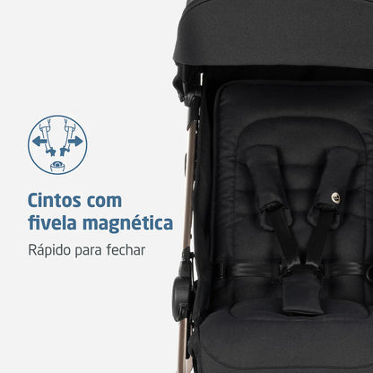 Carrinho Eva³ Essential Black Champagne - Maxi-Cosi