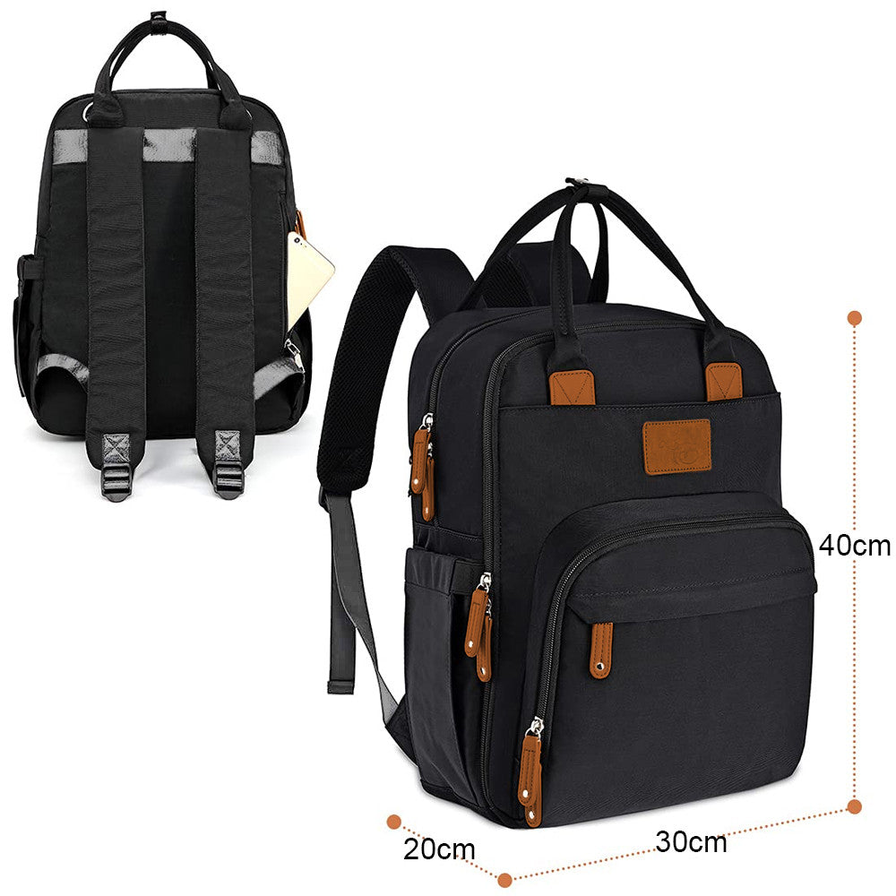 Mochila de Maternidade Alice Preta - Laço Bebê