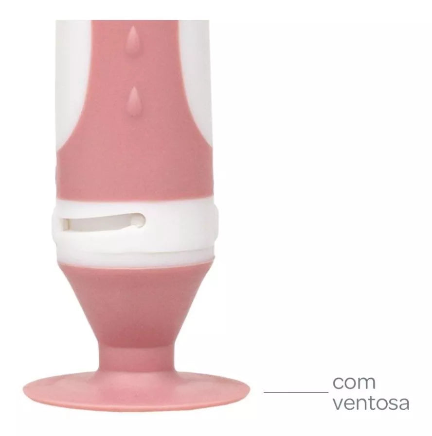 Escova para Mamadeira em Silicone Rosa - Buba