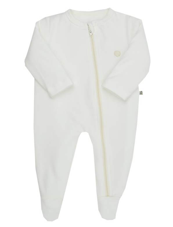 Macacão C/ Ziper Suedine Basics Creme - Grow Up