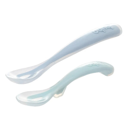 Kit 2 Colheres Em Silicone Fases 1 E 2 Azul - Buba