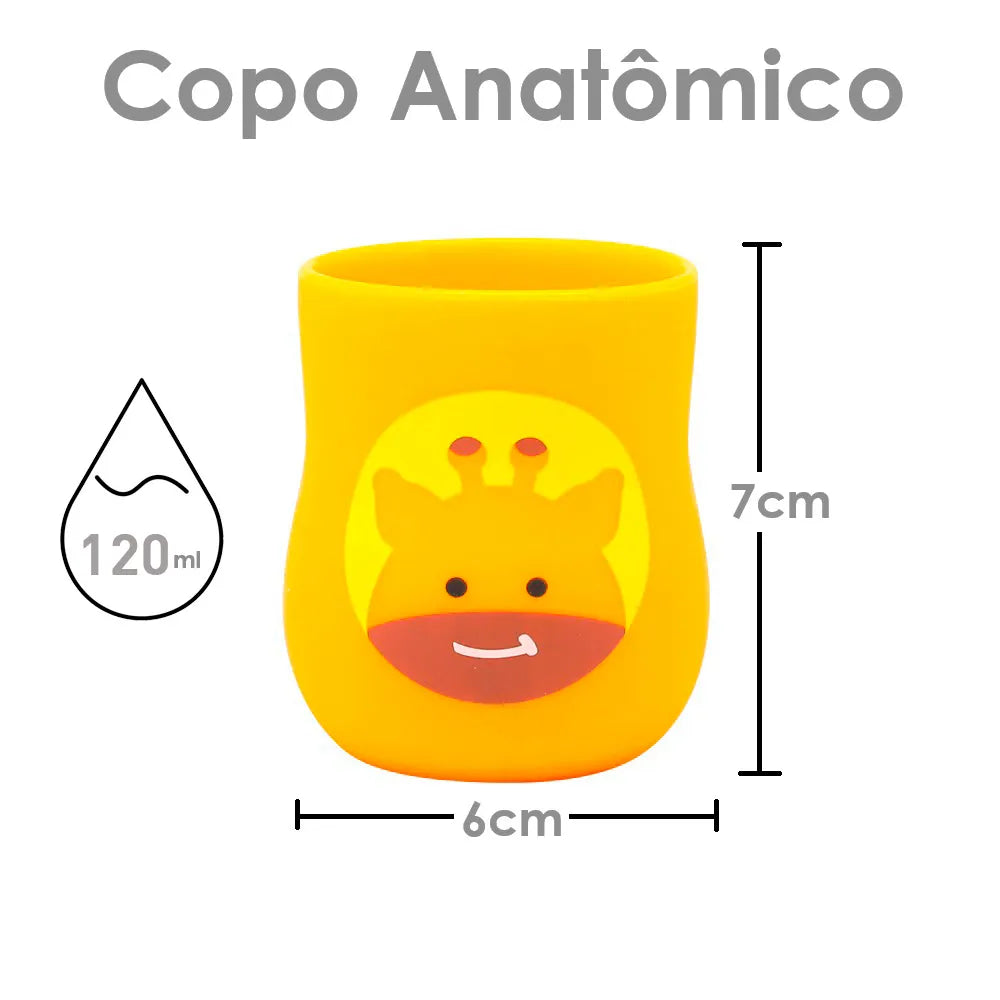 Copo Anatômico em Silicone 120ml Girafa Lola - Marcus e Marcus