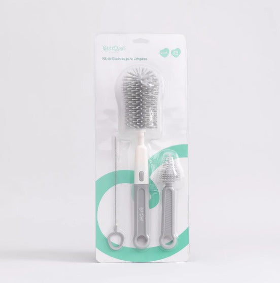Kit Escovas De Silicone Para Limpeza De Mamadeiras E Canudos - Petit Pia