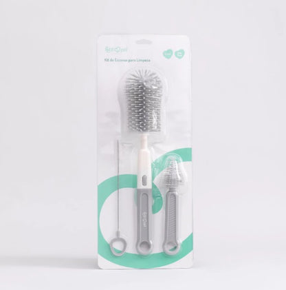 Kit Escovas De Silicone Para Limpeza De Mamadeiras E Canudos - Petit Pia