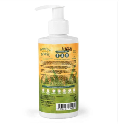 Shampoo Infantil 100% Natural com Extratos de Aloe Vera e Camomila + Oleos Essenciais