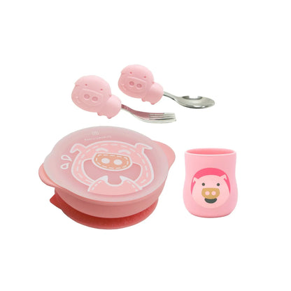 Kit de Alimentação com Copo Anatômico Porquinha Pokey - Marcus & Marcus