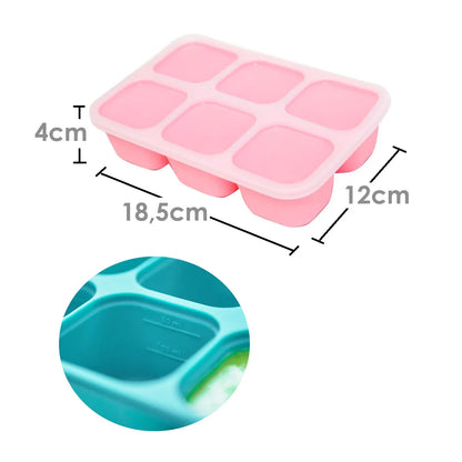 Forma para Congelar com 6 Cubos de 60ml Rosa - Marcus e Marcus