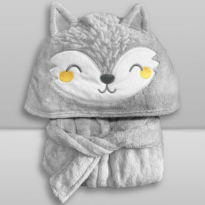 ROUPÃO ANIMADO RAPOSA CINZA - LAÇO BEBÊ