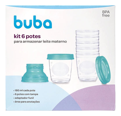 Kit 6 Potes Para Armazenar Leite - Buba