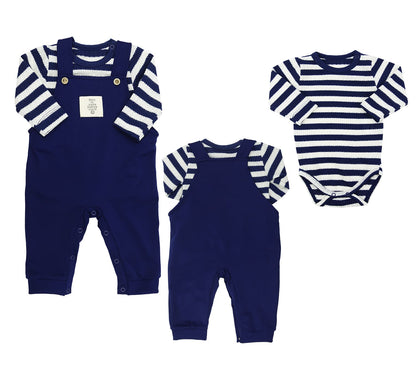 Jardineira com Body Promenade Marinho - Grow Up