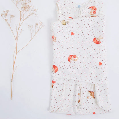 Saco de Dormir Swaddle em Algodão Natural Cogumelo - Casulo De Anjo