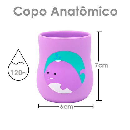 Copo Anatômico em Silicone 120ml Baleia Willo - Marcus e Marcus