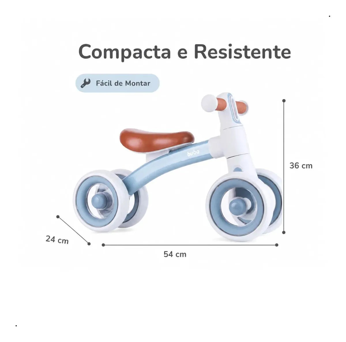 Bicicleta De Equilíbrio Com Luz Azul- Buba