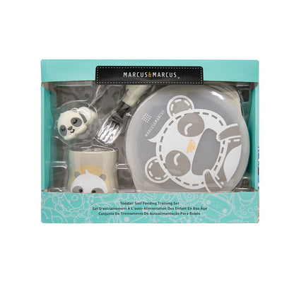 Kit de Alimentação com Copo Anatômico Panda Pebble - Marcus & Marcus