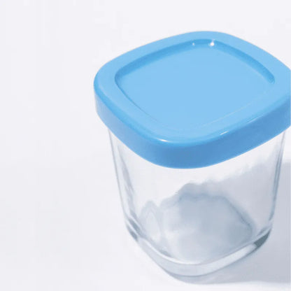 Kit 4 Potes De Vidro Para Armazenar Leite E Papinha 120ml Azul Petit Pia