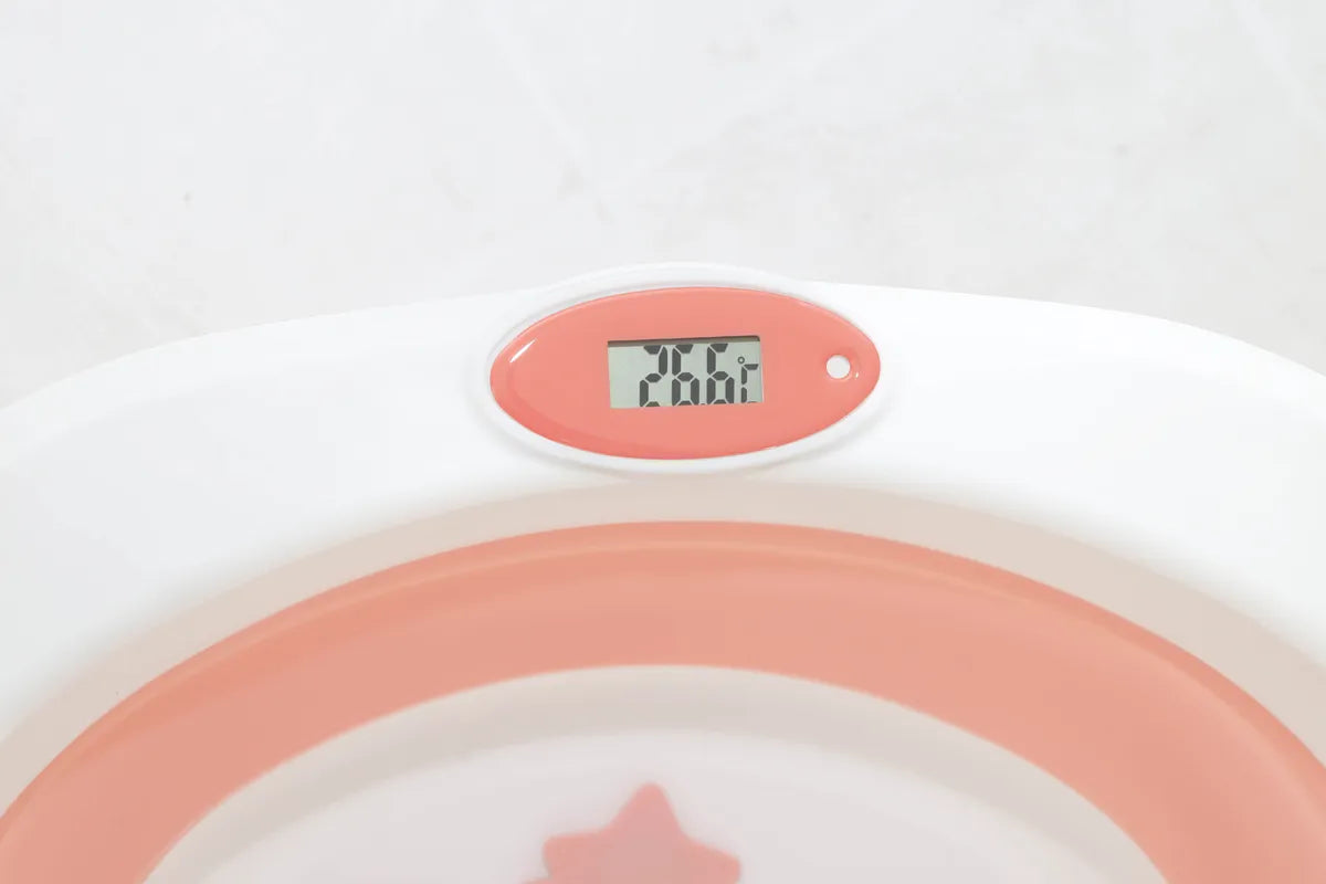 Banheira Bubbly Dobrável Com Suporte Rosa - Premium Baby