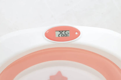 Banheira Bubbly Dobrável Com Suporte Rosa - Premium Baby