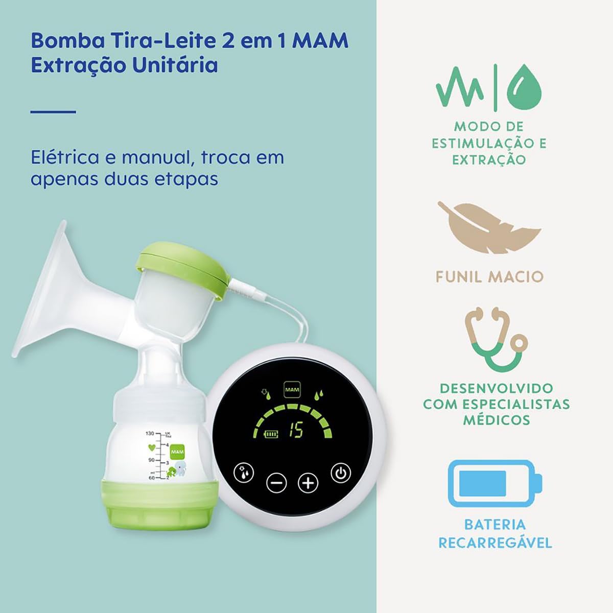 Bomba Tira-leite 2 Em 1  Unitária - Mam