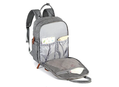 Mochila de Maternidade Alice Cinza Claro - Laço Bebê