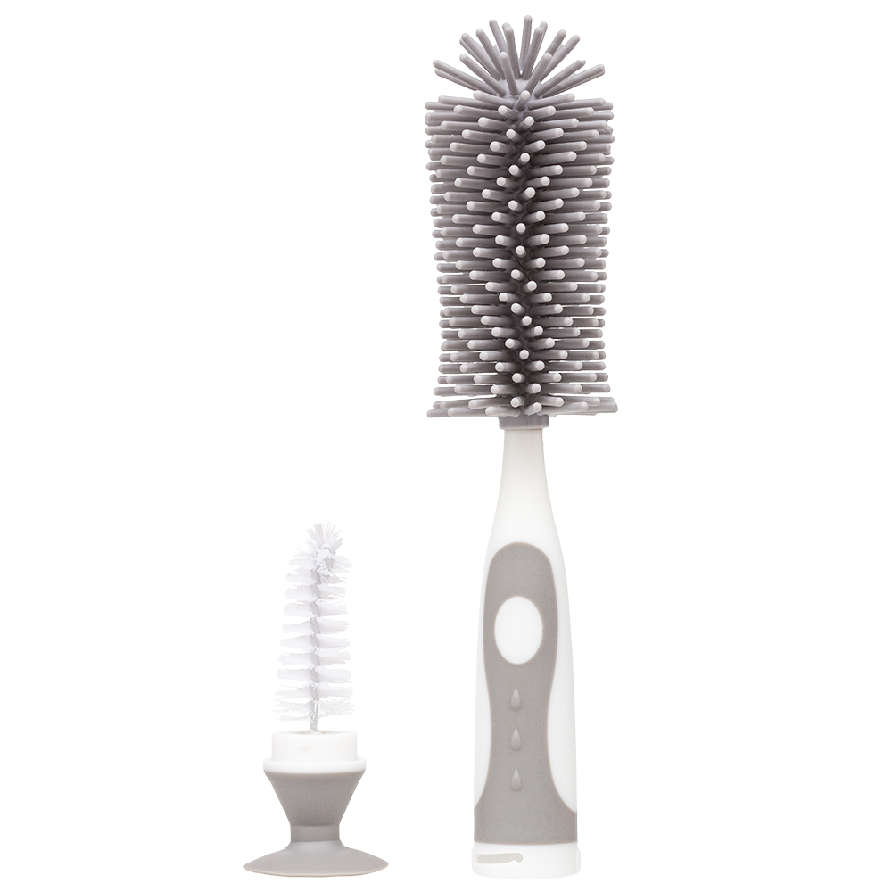 ESCOVA PARA MAMADEIRA EM SILICONE CINZA - BUBA ZOO