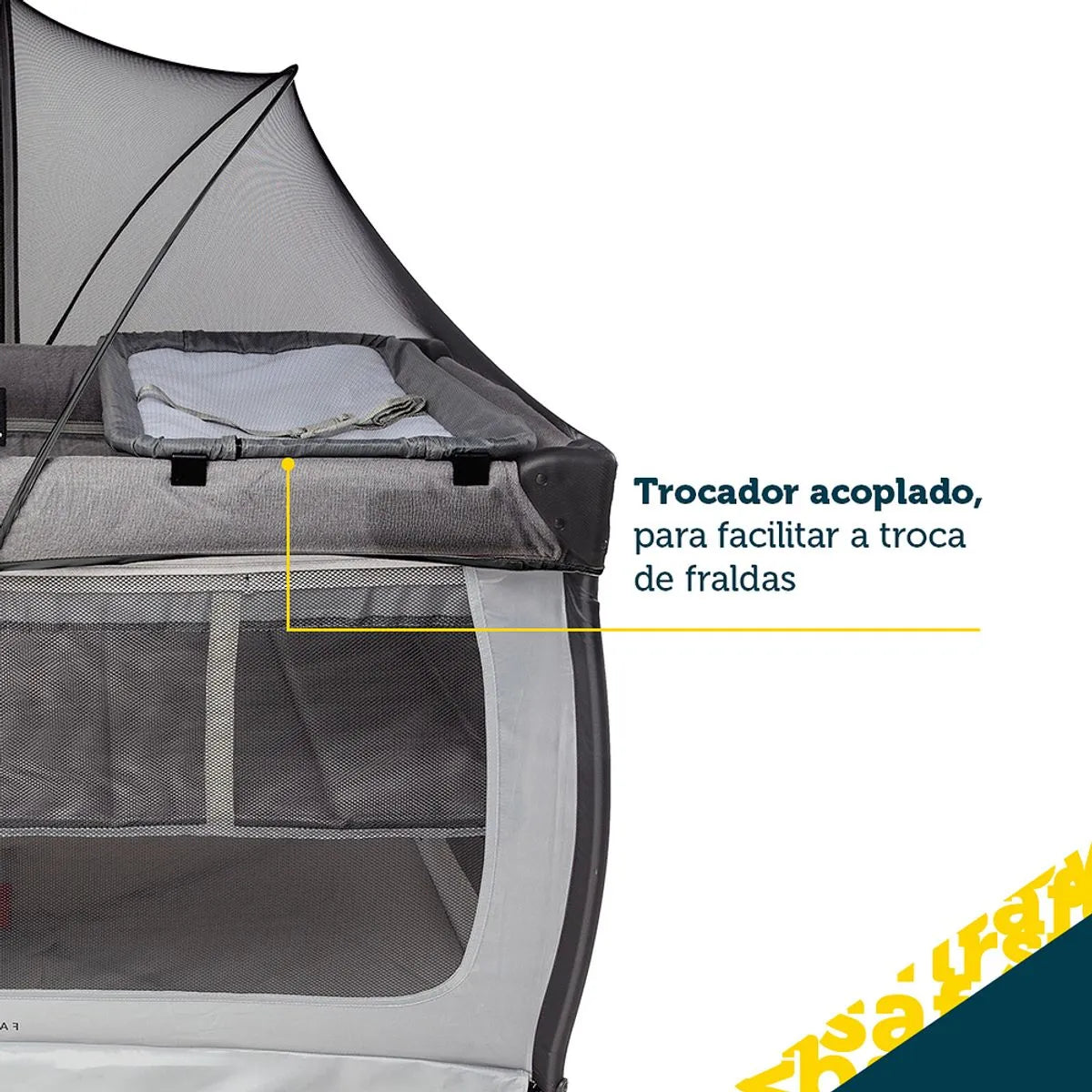 Berço Portátil Falcon Sf1 Grey Night - Safety
