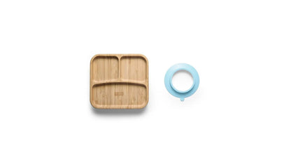Prato em Bambo quadrado com divisória e ventosa  - Fisher Price