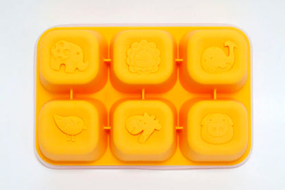 Forma para Congelar com 6 Cubos de 60ml Amarelo - Marcus e Marcus