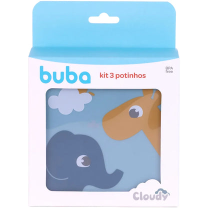 Kit 3 Potinhos Cloudy Azul - Buba