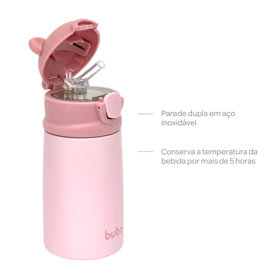 Copo Térmico Parede Dupla Ursinho Rosa - Buba