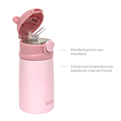Copo Térmico Parede Dupla Ursinho Rosa - Buba