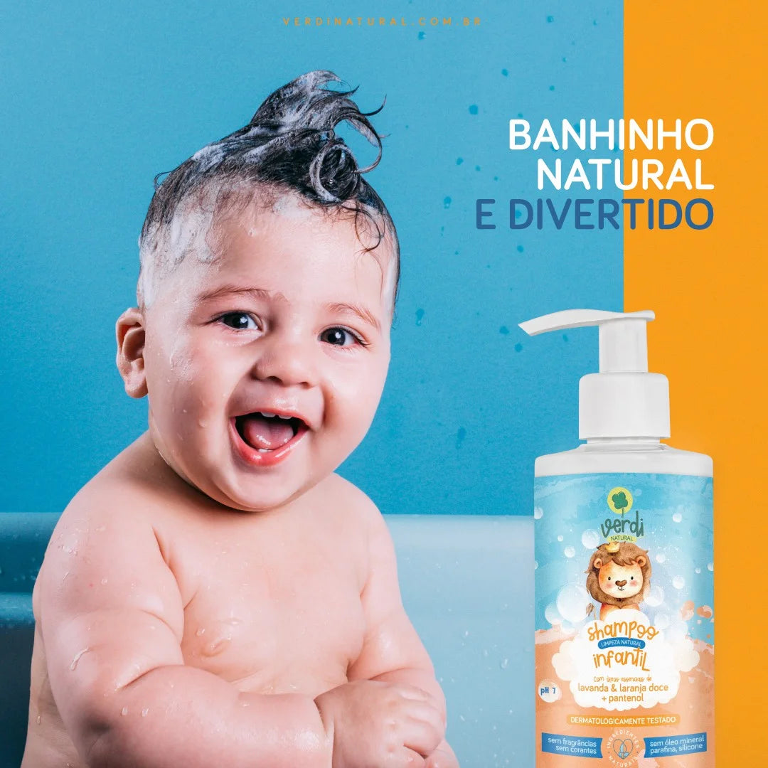 Shampoo Infantil 100% Natural com Óleos Essenciais - Verdi Natural