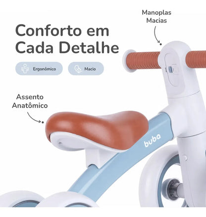 Bicicleta De Equilíbrio Com Luz Azul- Buba