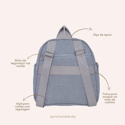 Mochila Térmica Cuidado Cinza - Pirulitando