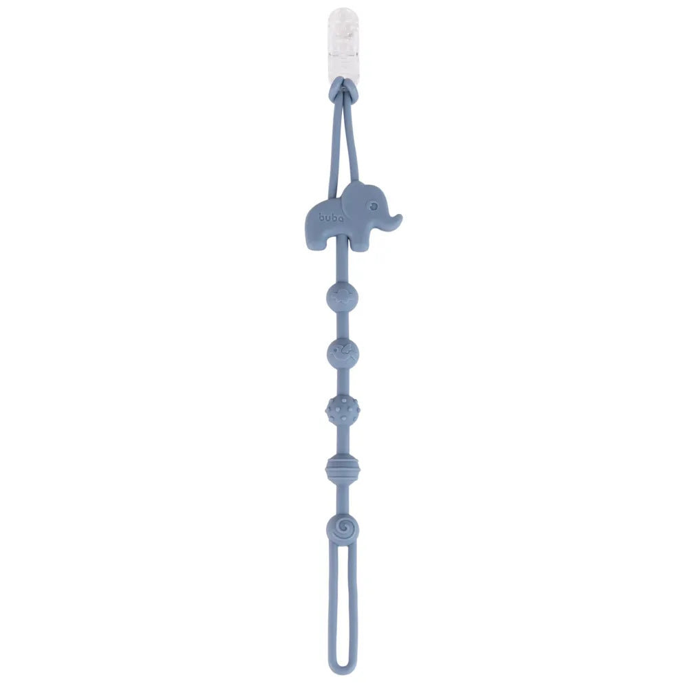 Prendedor De Chupeta Em Silicone Cloudy Elefante - Buba