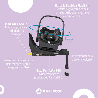 BEBÊ CONFORTO PEBBLE 360 + BASE FAMILY FIX 360 - MAXI-COSI