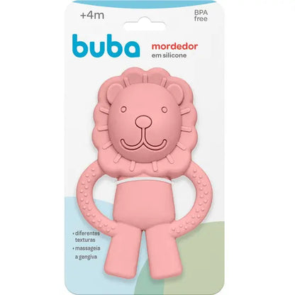 Mordedor em Silicone Leãozinho Rosa - Buba