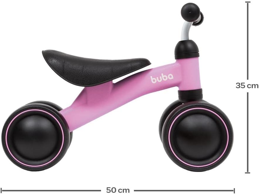 Bicicleta De Equilíbrio 4 Rodas Rosa - Buba