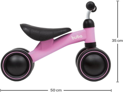 Bicicleta De Equilíbrio 4 Rodas Rosa - Buba