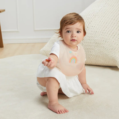 Babador em Silicone com Pega Migalhas e Estojo Magic Arco-íris - Buba