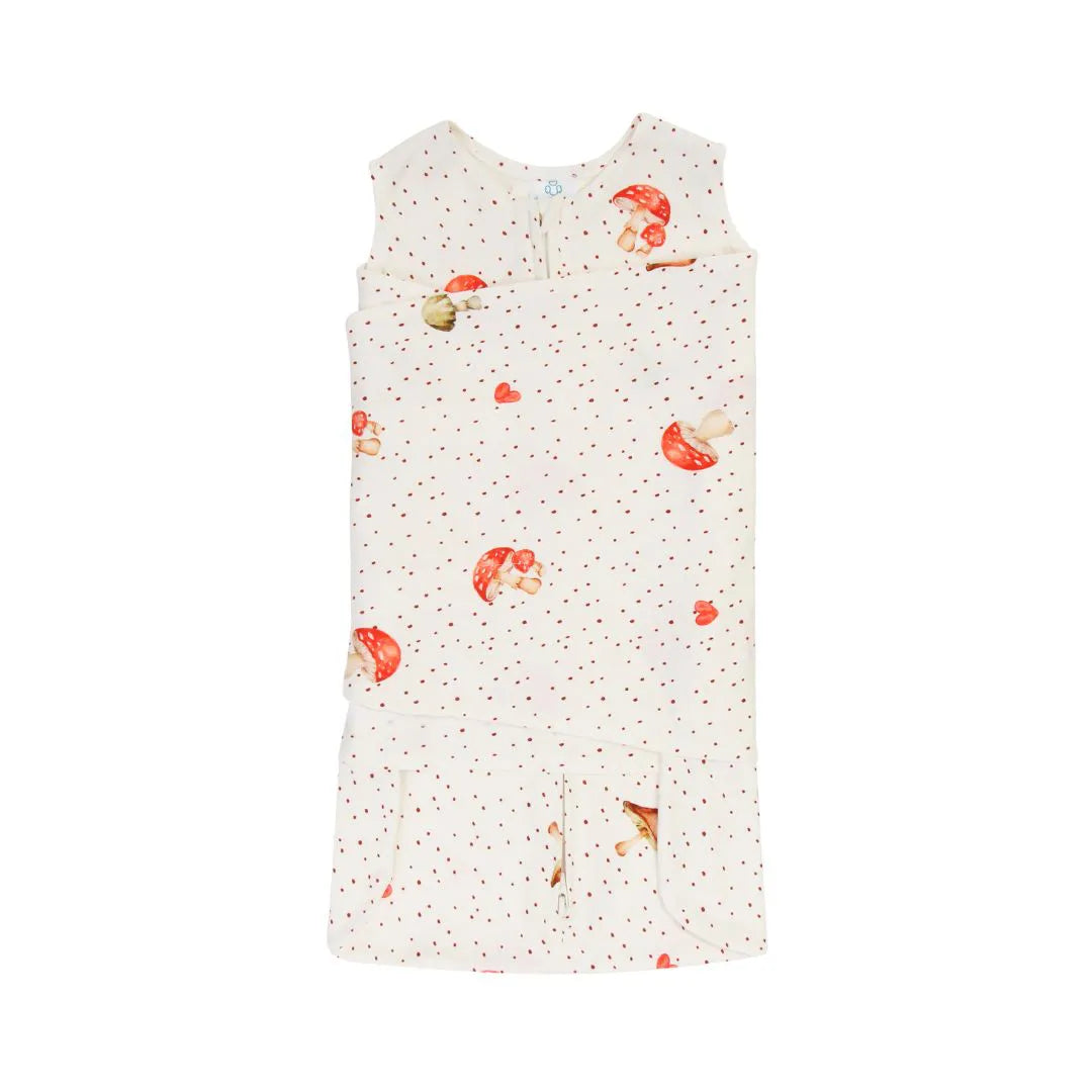Saco de Dormir Swaddle em Algodão Natural Cogumelo - Casulo De Anjo