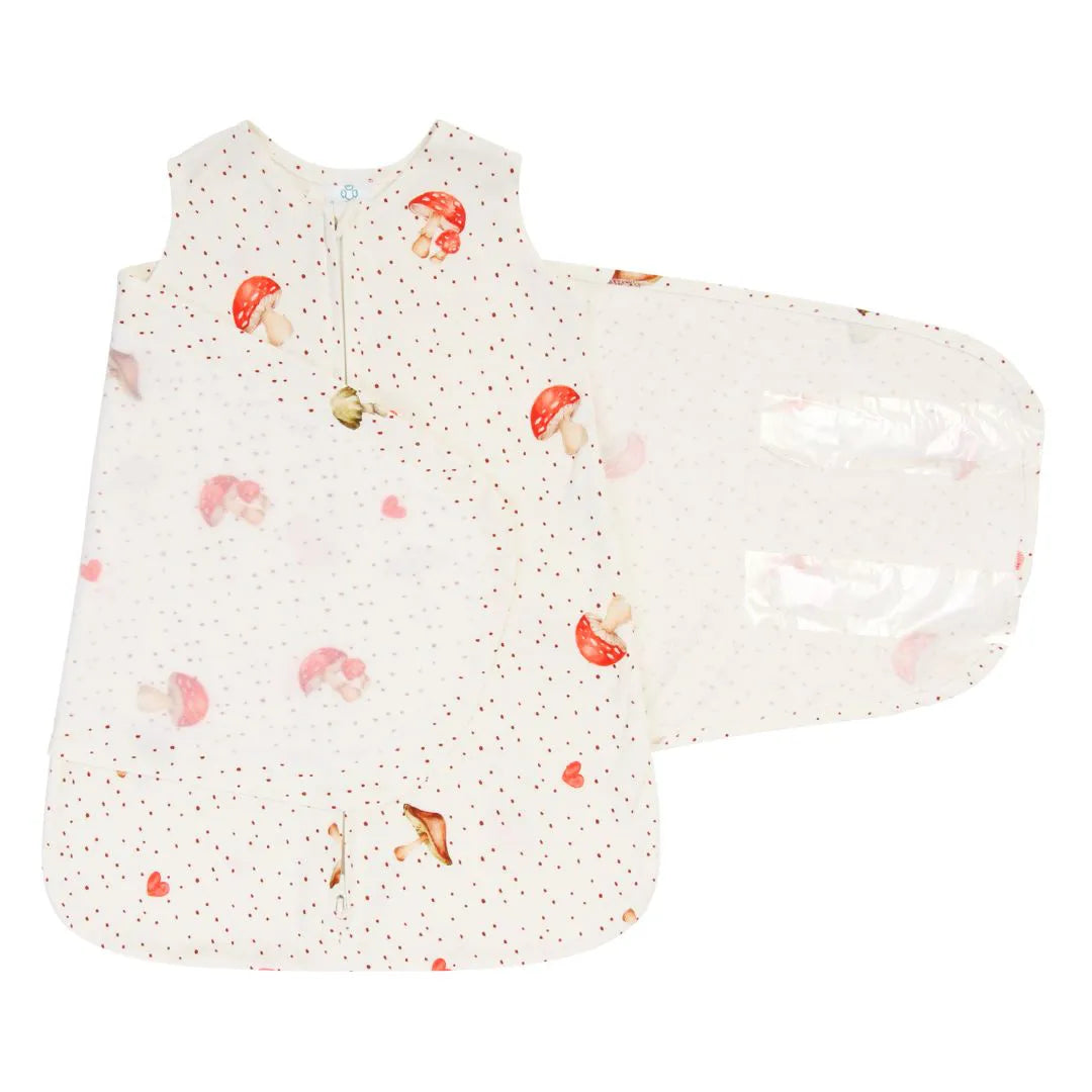 Saco de Dormir Swaddle em Algodão Natural Cogumelo - Casulo De Anjo