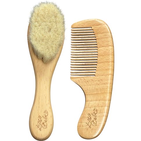 Kit Pente e Escova Bambu - Laço Bebê