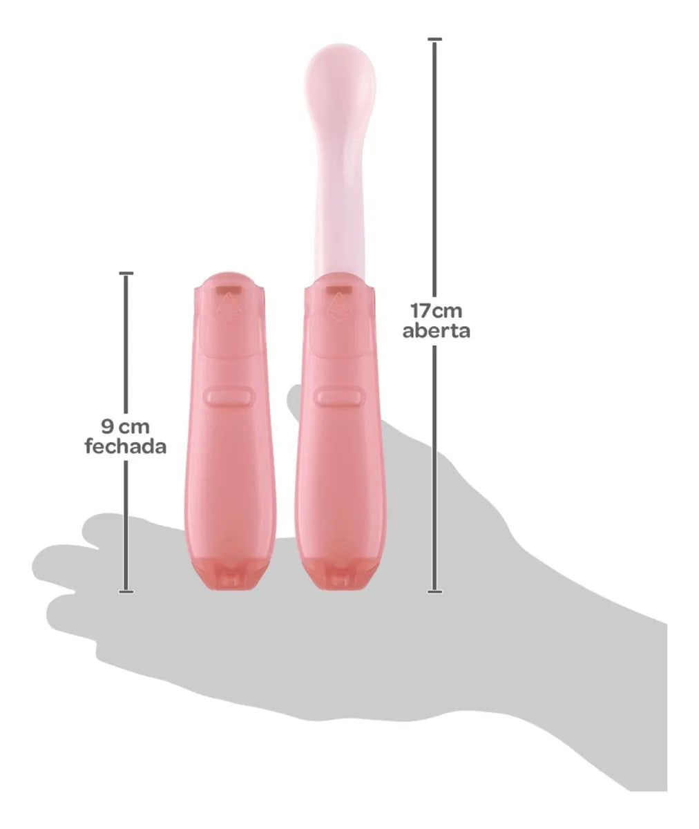 Kit 2 Colheres Dobráveis Rosa - Buba