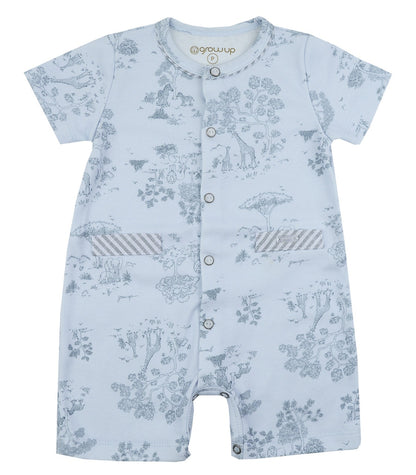 Macacão Curto Toile De Jouy Azul - Grow Up