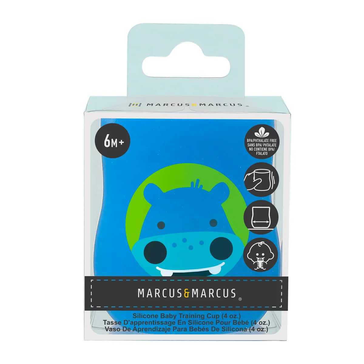 Copo Anatômico em Silicone 120ml Hipopótamo Lucas - Marcus e Marcus