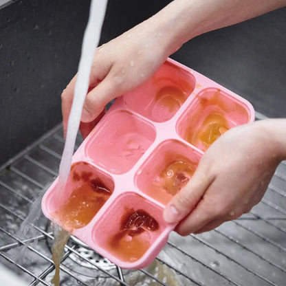 Forma para Congelar com 6 Cubos de 60ml Rosa - Marcus e Marcus