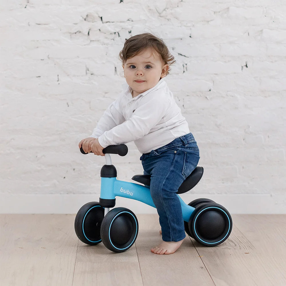 Bicicleta De Equilíbrio 4 Rodas Azul - Buba