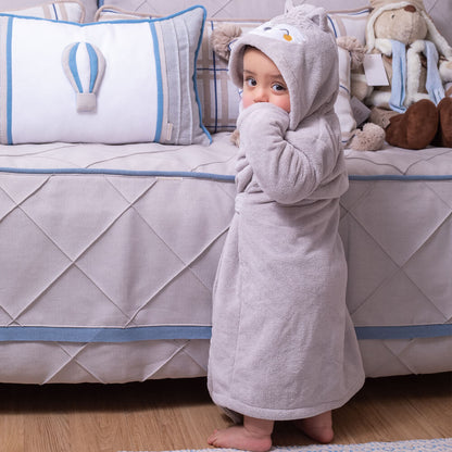 ROUPÃO ANIMADO RAPOSA CINZA - LAÇO BEBÊ