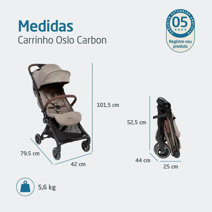 Carrinho Oslo Carbon Max Twillic Truffle - Maxi-cosi